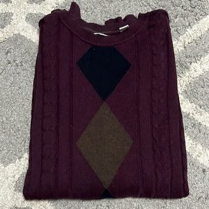 Purple argyle sweater